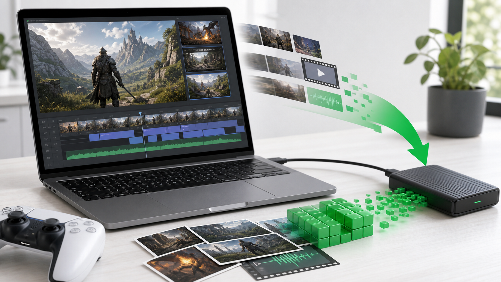MacBookのゲーム録画データとスクリーンショットを外付けSSDへ移すイメージ